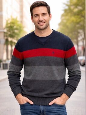 U.S. Polo Assn. Men's V-Neck Sweater - Black, Red, Gray